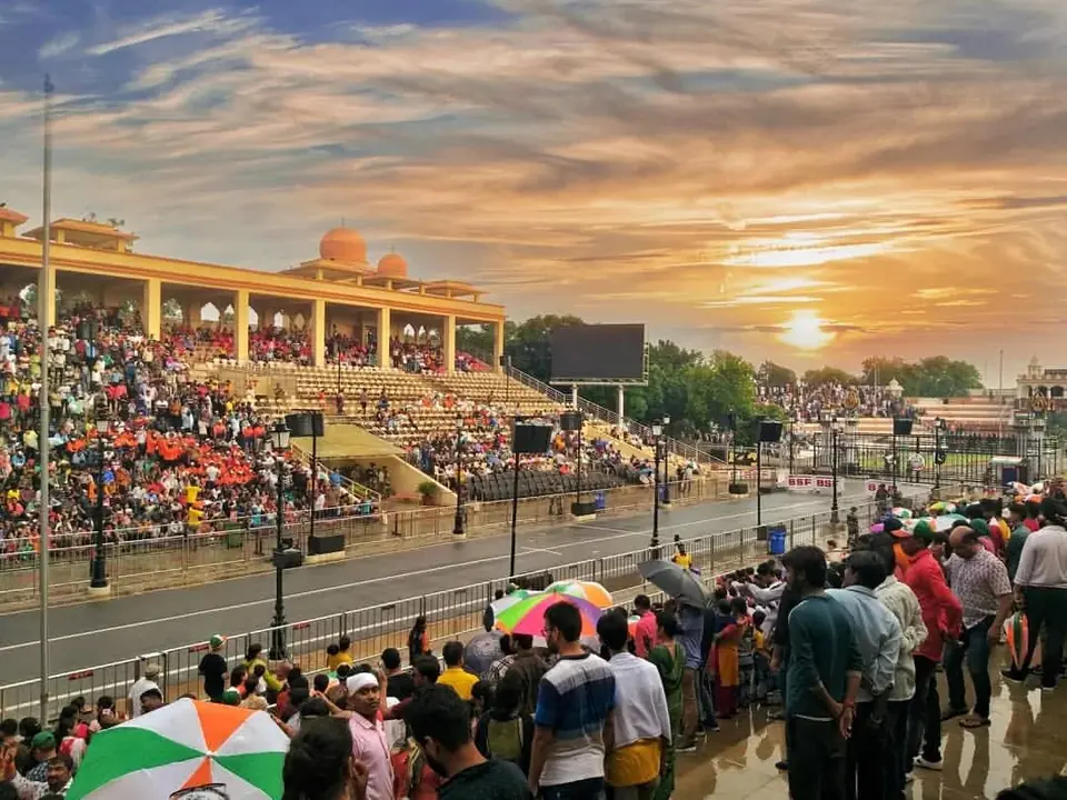 Crowds at the Wagah Border ceremony