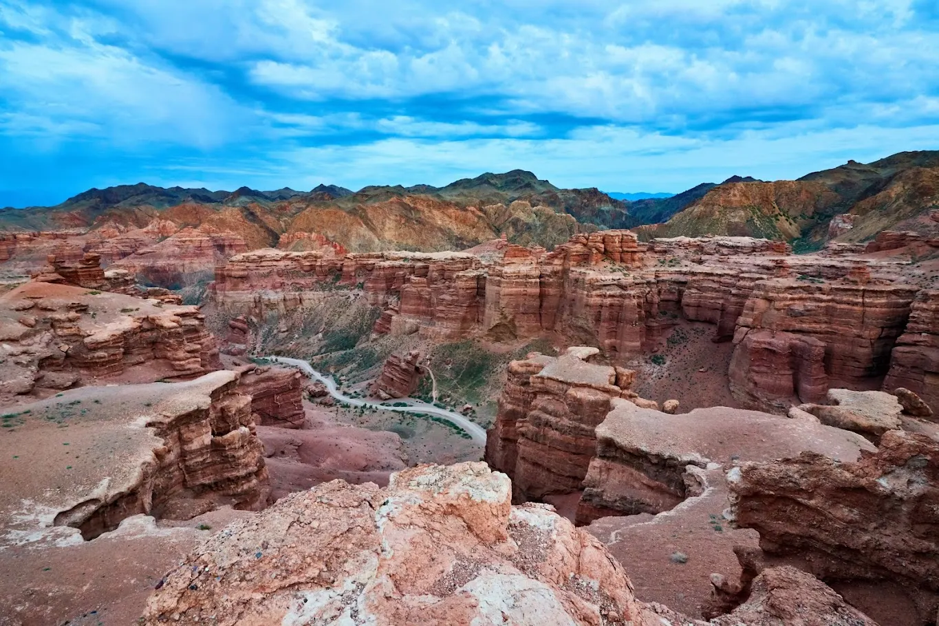 Red rock walls of Charyn Canyon