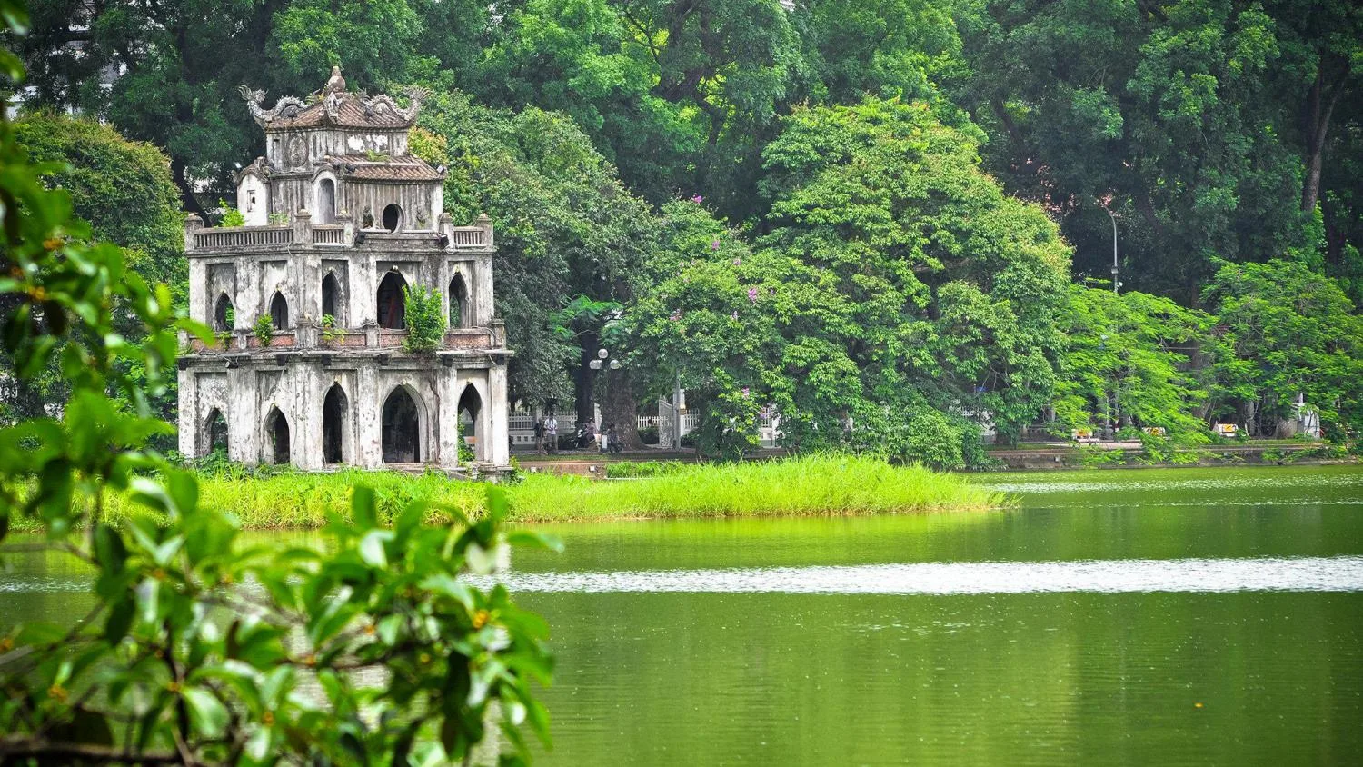 Hoan Kiem Lake and Ngoc Son Temple at night, Hanoi